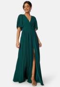 Bubbleroom Occasion Pleated Slit Gown  Dark green 40
