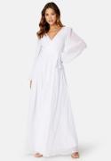 Goddiva Long Sleeve Chiffon Maxi Dress  S (UK10)