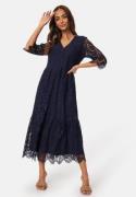 Happy Holly V-neck Lace Midi Dress Dark blue 48/50