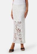 BUBBLEROOM Midi Lace Skirt White 44