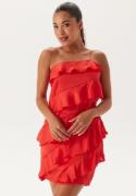 Bubbleroom Occasion One shoulder Short Frill Dress Red M