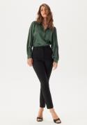 BUBBLEROOM Satin Puff Sleeve Shirt Green 38