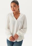 BUBBLEROOM V-neck Front Pleat Blouse White XL