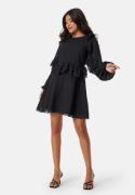 BUBBLEROOM Round Neck Short Frill Dress Black 40