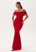 Goddiva Off Shoulder Maxi Dress Red XXS (UK6)