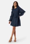 BUBBLEROOM Round Neck Short Frill Dress Navy 34