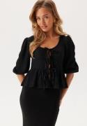 BUBBLEROOM Structure Flounce Top Black XS