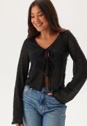 BUBBLEROOM Tie Cardigan Black XS