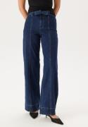 ONLY Onlmadison Blush Hw Wide Belt  Dark Blue Denim M/32