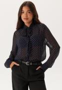 GANT Reg Dot Print Bow Blouse Evening Blue 40