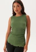 BUBBLEROOM Structure Sleeveless Top Khaki green L