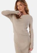 VILA Vicomfy O-neck L/S KNIT TOP  Natural Melange XL