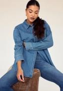 Pieces Pcmaisie Ls Denim Shirt Medium Blue Denim L