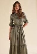 Happy Holly Viscose Shirt Dress Khaki green 52/54