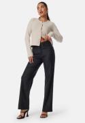 BUBBLEROOM High Waist Straight Leg Coated Jeans Black 44