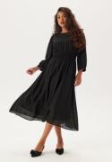 Happy Holly Balloon Sleeve Structured Midi Dress Black 52/54