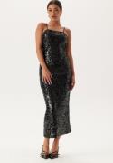 BUBBLEROOM Sequin Strap Dress Black XS