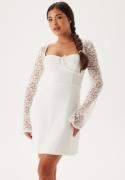 Bubbleroom Occasion Lace Sleeve Bustier Dress White 38