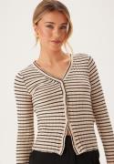 Pieces Pciris Cardigan  Birch Stripes:Black M