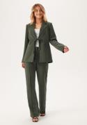 BUBBLEROOM Flared Structured Suit Trousers Dark green 46