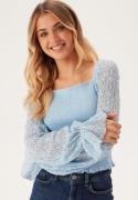 BUBBLEROOM Square Neck Smock Top Light blue S