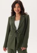 BUBBLEROOM Front Tie Structured Blazer Dark green 36