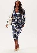 Happy Holly Long Sleeve Wrap Dress Patterned 32/34