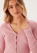 BUBBLEROOM Pointelle Cardigan Top Light pink XS