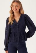 BUBBLEROOM Nettie Broderie Anglaise Blouse Dark blue 38