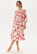 VERO MODA Vmdicthe 3/4 SQUARE CALF DRESS Fiery Red Aop:loa S