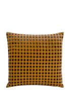 Gingham 50X50 Cm Home Textiles Cushions & Blankets Cushions Yellow Com...