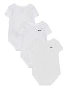 Nkb 3Pk Swoosh Bodysuit Bodies Short-sleeved White Nike