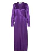 Slflyra Ls Ankle Wrap Dress B Maxikjole Festkjole Purple Selected Femm...