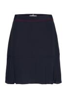 Vis Crepe Solid Short Skirt Kort Nederdel Navy Tommy Hilfiger