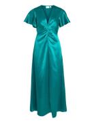 Visittas V-Neck S/S Maxi Dress - Noos Maxikjole Festkjole Green Vila