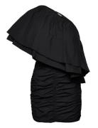 Taft Pleated -Shoulder Dress Kort Kjole Black ROTATE Birger Christense...