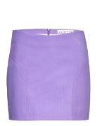 Corduroy Leather Mini Skirt Kort Nederdel Purple REMAIN Birger Christe...