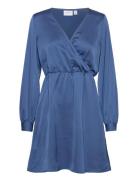 Viellette Wrap L/S Dress/Su- Noos Kort Kjole Blue Vila