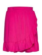 Vipaya Wrap Hw Short Skirt/Su - Noos Kort Nederdel Pink Vila