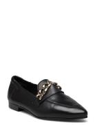 Biatracey Leather Chain Loafer Loafers Flade Sko Black Bianco