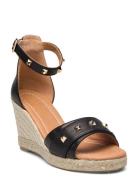 A4441 Espadrillos Med Hæl Sandal Black Billi Bi