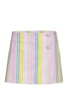 Stripe Denim Kort Nederdel Multi/patterned Ganni