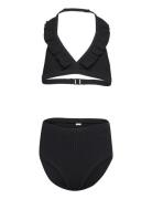 Bikini Bg Rib With Fril High Bikini Black Lindex