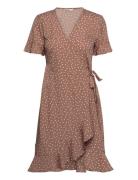 Onlolivia S/S Wrap Dress Wvn Noos Kort Kjole Brown ONLY