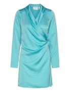 Vijohanna L/S Wrap Short Dress/Dc/Su Kort Kjole Blue Vila