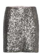 Babethgz Mw Mini Skirt Kort Nederdel Silver Gestuz