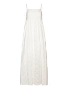 Slfbonita Maxi Broderi Strap Dress B Maxikjole Festkjole White Selecte...