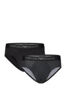 Men's Knit 2-Pack Brief Underbukser Y-front Briefs Black Emporio Arman...