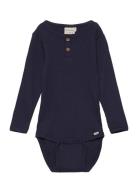 Body Ls Rib Bodies Long-sleeved Navy Minymo