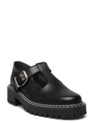 Biagunna Mary Jane Shoe Loafers Flade Sko Black Bianco